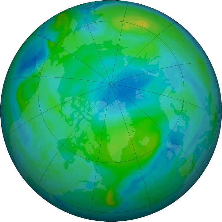 Arctic ozone map for 14 September 2019